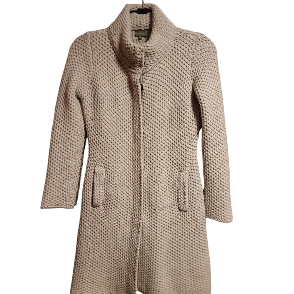 Beige Knit Long Coat